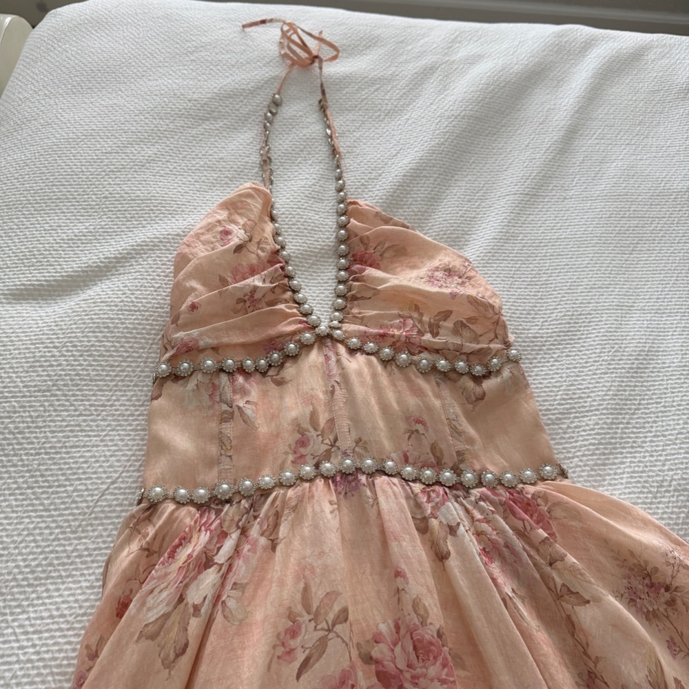 V. Chapman Scarlette Dress in Peach Tapestry - Picture 2 of 6